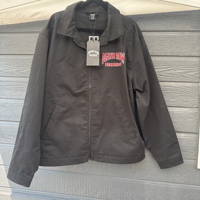 DEATH ROW RECORDS Twill Workwear Black Jacket Logo On Front & Back Sz Xl
