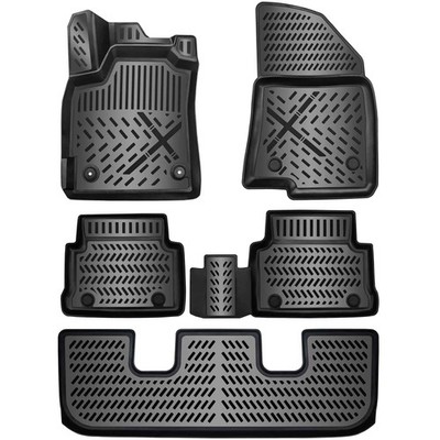 3D Gummimatten für SEAT TARRACO 7-Sitzer (inkl. dritte Reihe) 2018-202 Fußmatten