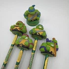 Vintage Teenage Mutant Ninja Turtles Pencil Topper Set of 4 With Leo Sharpener!