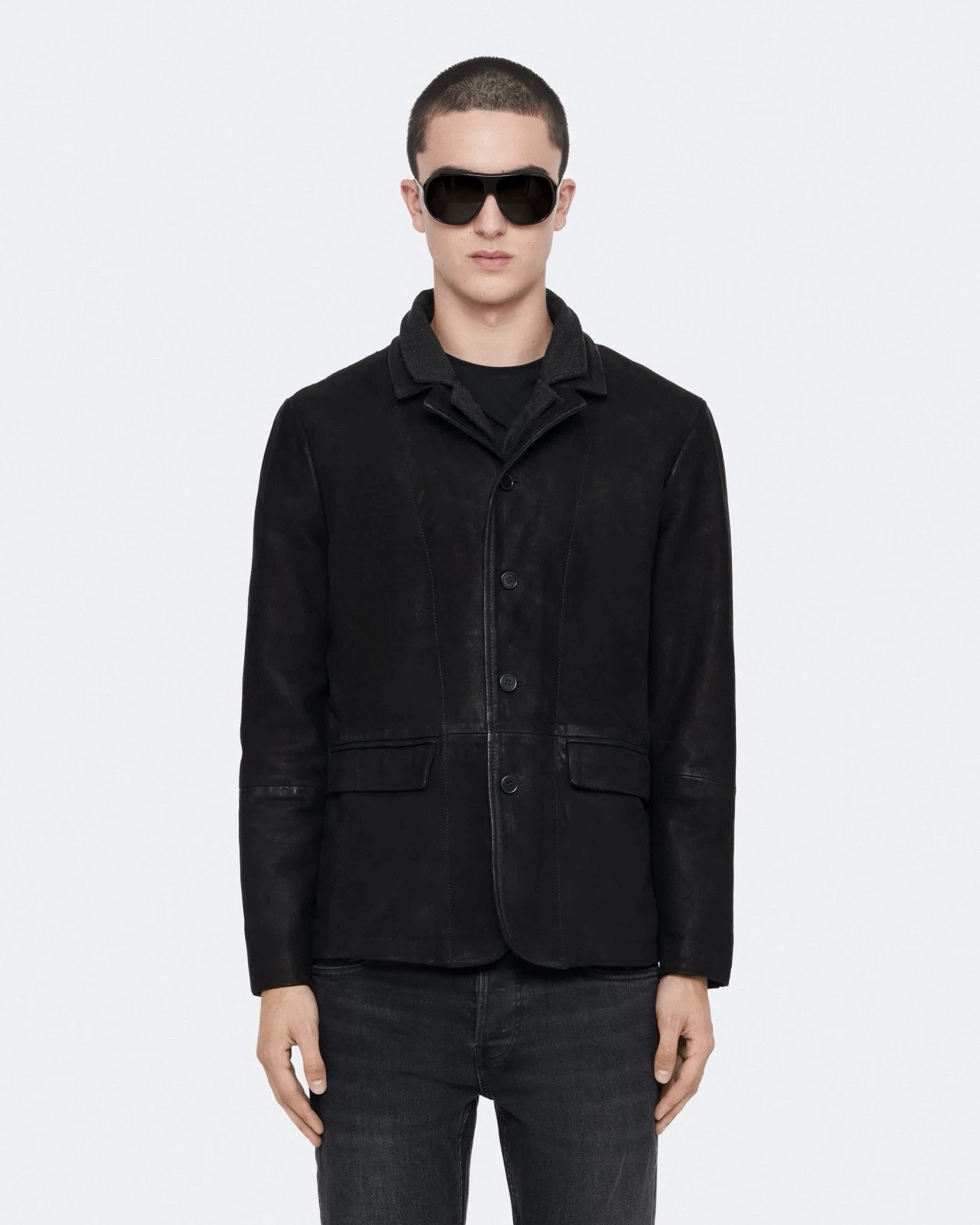 Allsaints Survey Waxed Suede Blazer Size S - Altered  image 1