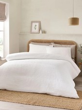 Catherine Lansfield Crinkle Texture King Duvet Set White