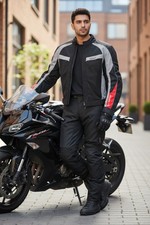 Olympia Moto Sports Motorcycle Riding Suit 2XL Jacket + 38 Pants Armor Mesh NEW