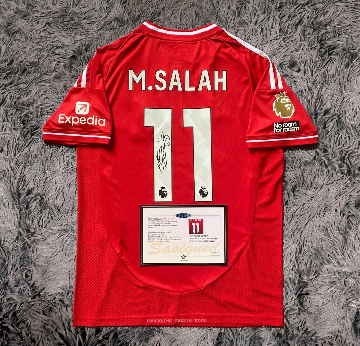 Mo Salah PRINTED Signature Liverpool 25/26 Home Jersey - COA