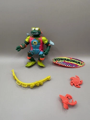 Vintage TMNT Sewer Surfer Mike Complete 1990 Playmates Figure