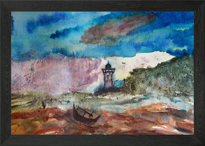 Leuchtturm gerahmtes Wandbild Poster Leinwanddruck Bild