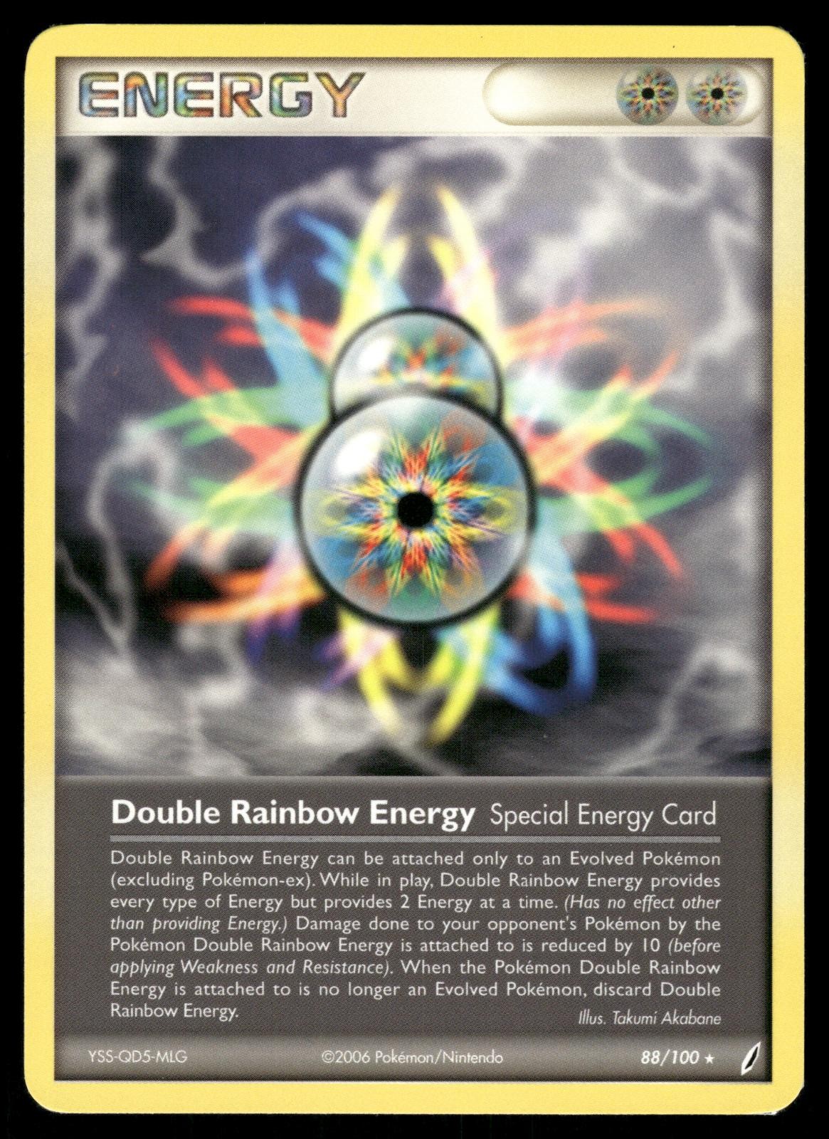 Double Rainbow Energy 88/100 Rare Crystal Guardians Pokemon Lightly Played