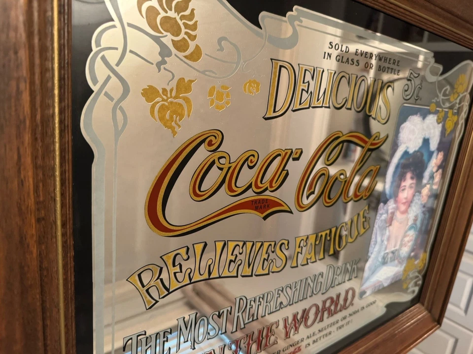 Vintage Coca-Cola Collectibles Lot – Serving Trays, Tin Signs, Mirror Sign - Image 3 of 4