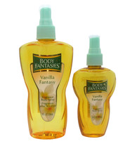 Lot 2 Body Fantasies Vanilla Fantasy Fragrance Body Spray 8 oz. and 3.4 oz.