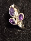 Sterling Silver 925 Leaf Ring (2) Pear (1) Marquis  Amethyst Size 8 — photo 3