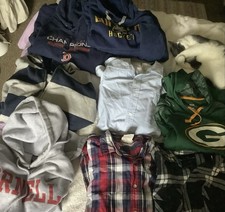 Men's Clothing Lot Jeans, Sweatshirt, Shoes, Sandals, And T-Shirts