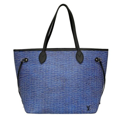 Auth LOUIS VUITTON Neverfull MM M51053 Blue Epi Denim UB2118 Tote