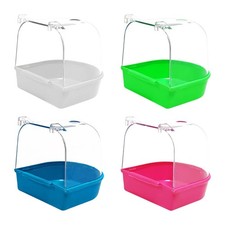 Caged Parrot Bathing Tub Bird Bath Box Lovebirds Water Bowl for Lovebirds