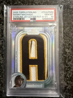 2024 Topps Sterling Manny Machado #SJLP-MM Jumbo Letter "A" Patch #1/1 PSA 10