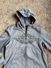 Air Jordan Gray Hoodie Full Zip Sweatshirt Youth Medium Kids