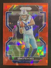 Simi Fehoko 2021 Panini Prizm Football Red Ice Rookie Dallas Cowboys #371
