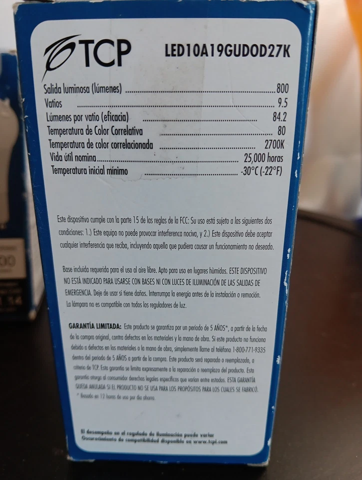 TCP LED10A19GUDOD27K 9.5W (60W Equal) 2700K GU24 Dimmable LED Light 2pk - Image 3 of 4