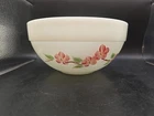 Fire King 2 Nesting Bowl Mixing Set Blossom Pink Flower Milk Glass