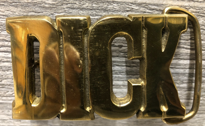 #ad quot;DICKquot; Vintage NOS New Old Stock Solid Brass Name Belt Buckle Chunky Letters $13.00