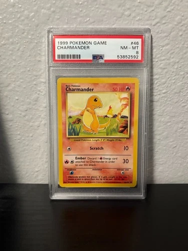 1999 Pokemon Game Charmander 046/102 Base Set Regular PSA NM-MT 8