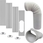Portable AC Window Vent Kit with 5inch Hose 6pcs Seal 5inchs, White