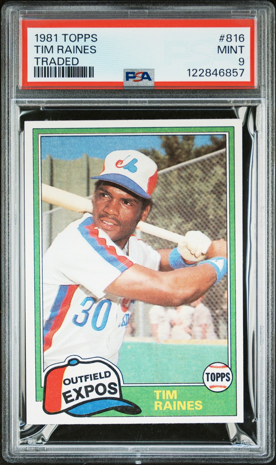 1981 TOPPS TRADED #816 TIM RAINES ROOKIE RC PSA 9