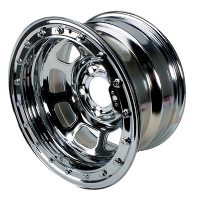 Bassett 58DC2WCL 15X8 DHole 5on4.75 2 BS Wissota Chrome Beadlock Wheel