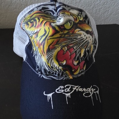 ED HARDY mesh trucker snapback cap hat preowned | eBay
