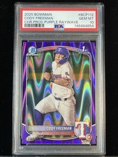 2025 Bowman Cody Freeman Chrome Prospects Purple Raywave /250 PRC *POP 1 GEM*