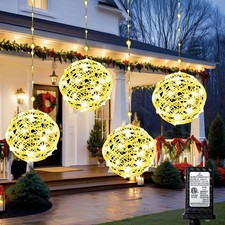 Christmas Ball Lights - 160LED Outdoor Tree Globe String Lights, 8 Modes Wate...