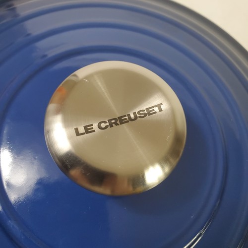 Cocette redonda profunda Le Creuset Signature 24 cm 5,25 qt defectos de lapislázuli - Imagen 14 de 15
