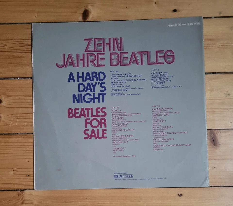 Zehn Jahre Beatles Jubiläums-Set A Hard Days Night Beatles for Sale LP Set Vinyl - Bild 2 von 4