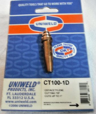UNIWELD,Oxy-Acetylene,CUTTING TIP, CT100-1D, 3/4''to 1''