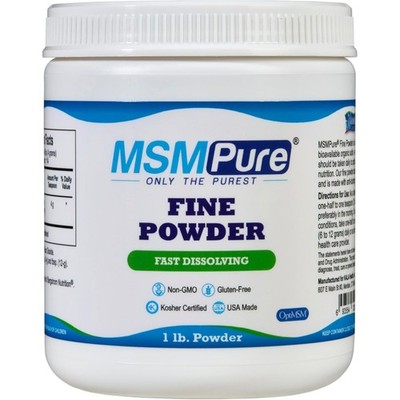 MSMPure  MSM Powder Crystals for Joint Mobility, Skin & Hair   16 Ounce