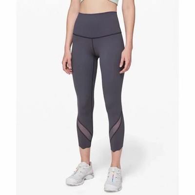 Lululemon Wunder Under Crop II *Roll Down Scallop Full-On Luxtreme Moonwalk 10
