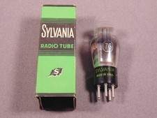 1 76 SYLVANIA Black Plate HiFi Antique Radio Amp Vacuum Tube Code T 5 R NOS SALE