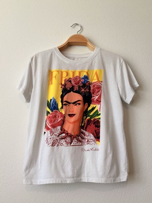 NWT FRIDA KAHLO White Graphic Short Sleeve T-Shirt Sz S