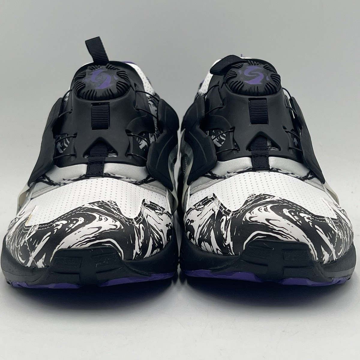 にな Mens Size 10 Puma Disc Blaze Atmos White Black Purple Sneakers