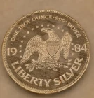 1984 A-Mark 1 oz .999 Fine Silver Round - Vintage Liberty Eagle & Bell