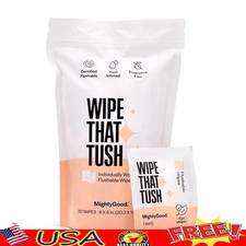 Flushable Wipes Hypoallergenic Fragrance Free Aloe Infused Travel 30 Count New