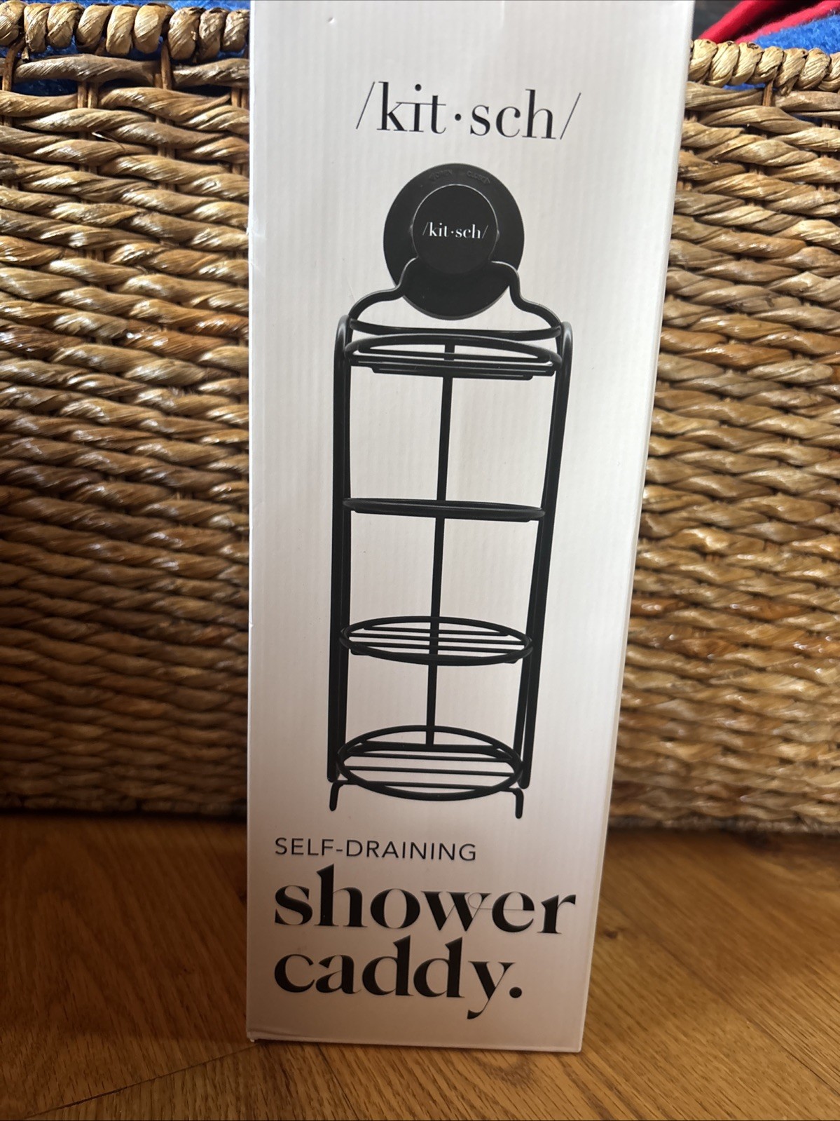 Kitsch Self Draining Shower Caddy w/ Suction Cup Rust Proof Bar Soap Holder New