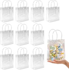 10 Pack Clear PVC Gift Bags with Handles Party