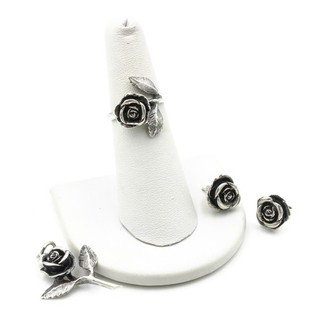 James Avery Sterling Rose Pendant Earrings Ring 5.25 Jewelry Set of 3 #S5610 4
