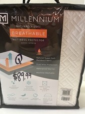 Millennium Breathable Bamboo Naturally Soft Mattress Protector Queen 60 by 80