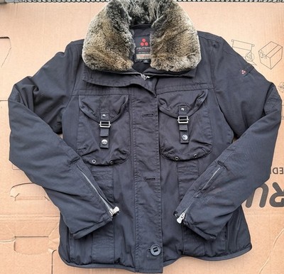 Peuterey Italian Womens Goose Down Jacket With Rabbit Fur Sz 46/s-m 17.3/23 