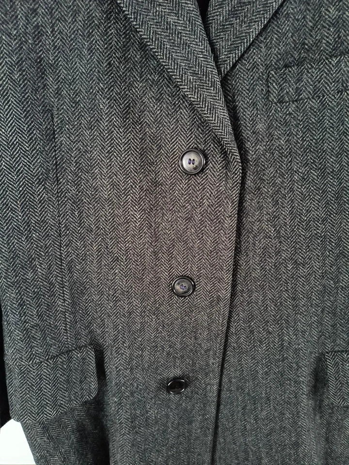 Brooks Brothers Vintage Herringbone Tweed Overcoat Trench - Image 3 of 4