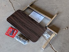 Brewer 11640 Overbed Table Low Height Chrome H Frame Walnut Top New in Box