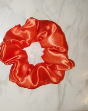 Orange Satin Hair Scrunchie Soft Elastic Hair Tie Anti-Frizz