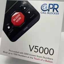 CPR Call Blocker V5000 - Black - for Landline Phones Block Robocalls Spam Caller