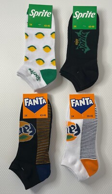 Fanta oder Sprite Sneaker Socken 3 Paar Gr. 35-38, 39-42, 43-46 diverse Modelle