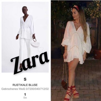 Zara AW19 Rustic Blouse Ecru 7200/040 Sz S NWT